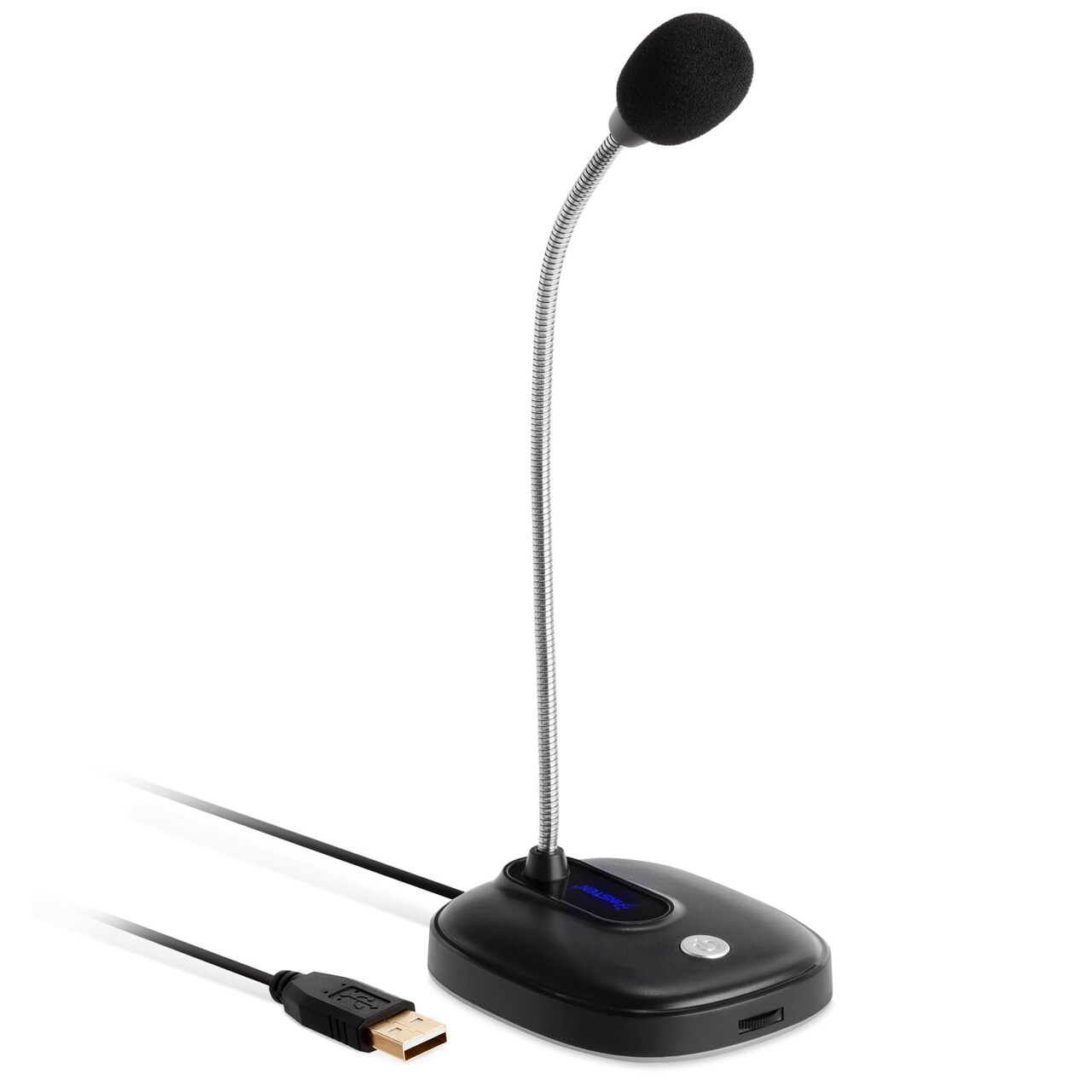 Omnidirectional Microphone for Computer with Adjustable Gooseneck, RGB Lighting, 3.5mm Headphone Output, and 5 Foot Cable Compatible with USB for Gaming, Video Conferencing, and Internet Phone Calls